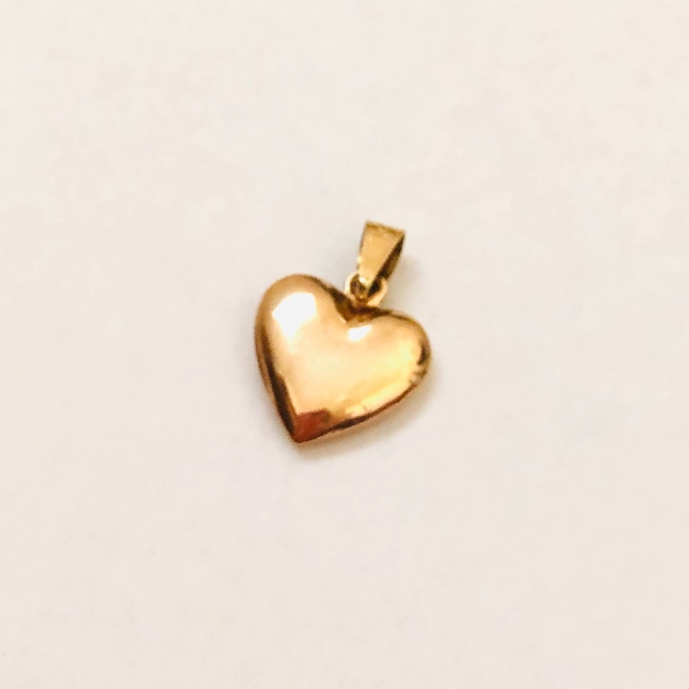Yellow Gold filled Puffed Heart Pendant